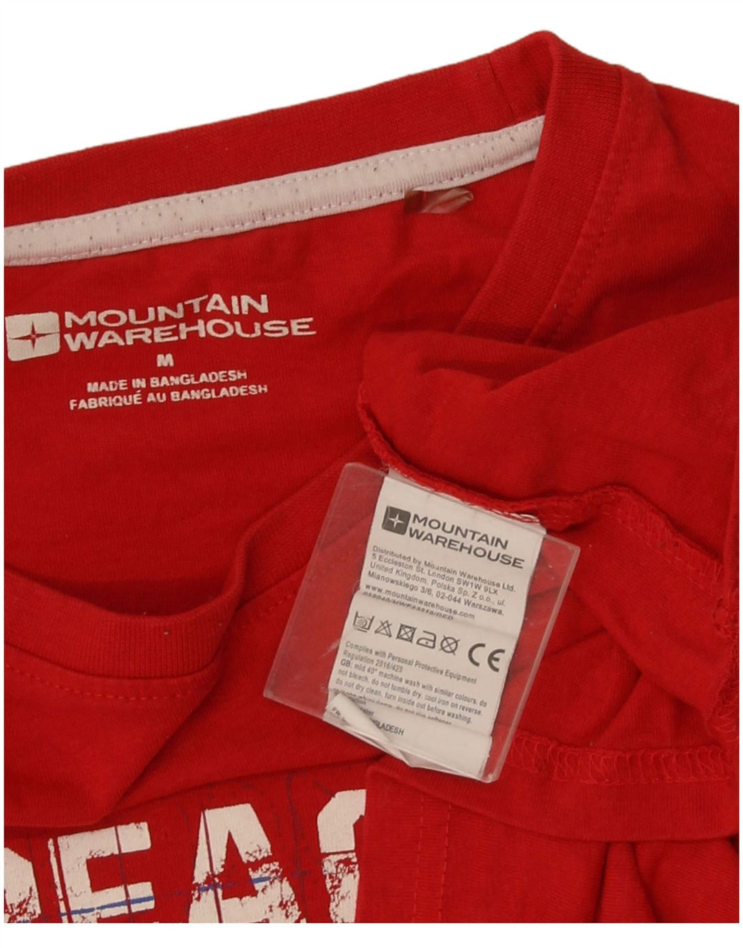 Mountain Warehouse Herre grafisk T-shirt Top Medium Rød Bomuld