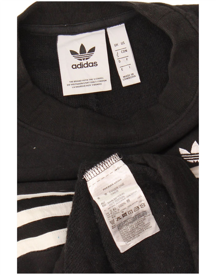 Adidas Dame Sweatshirt Jumper UK 10 Small Black Bomuld