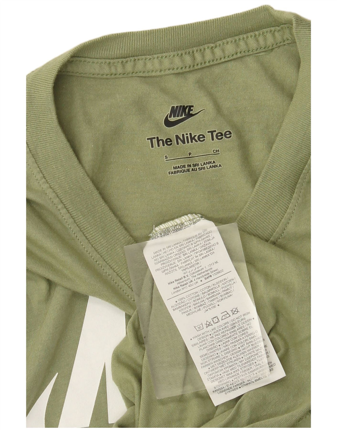 Nike Herre grafisk T-shirt Top Lille Khaki Bomuld