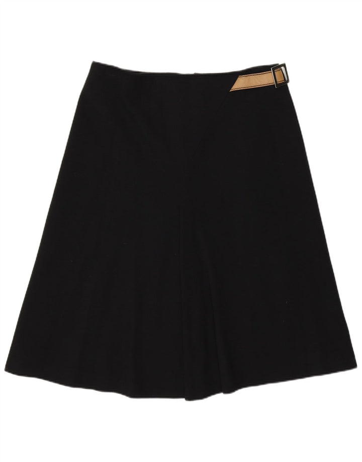 PAOLA ANTONINI Dame A-Line nederdel UK 14 Large W32 Black Wool