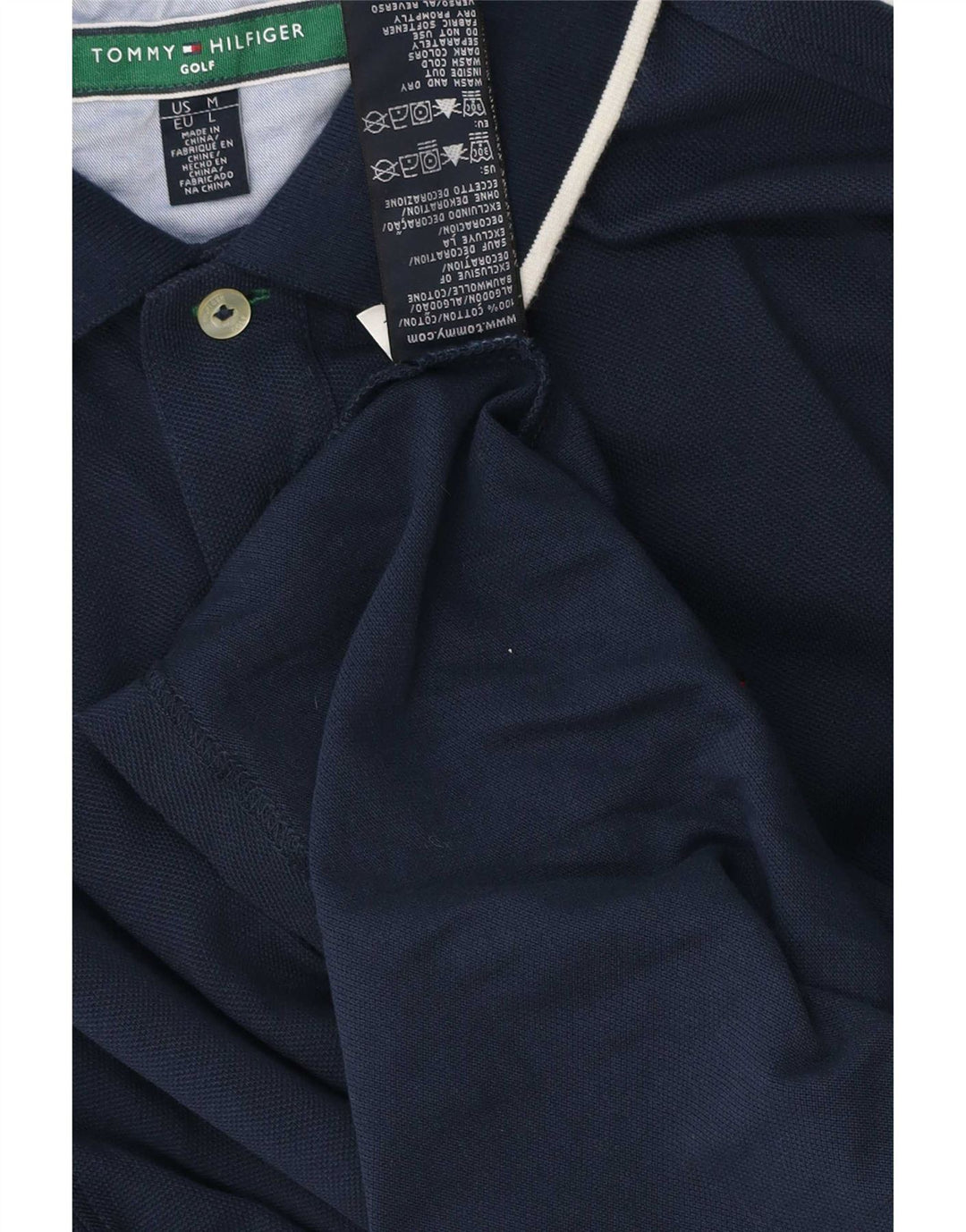 Tommy Hilfiger herre poloshirt Medium marineblå stribet bomuld