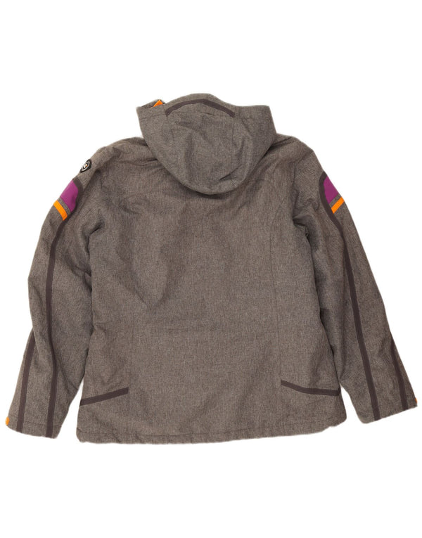 Killtec Dame Hooded Windbreaker Jacket IT 44 Medium Grey Colourblock
