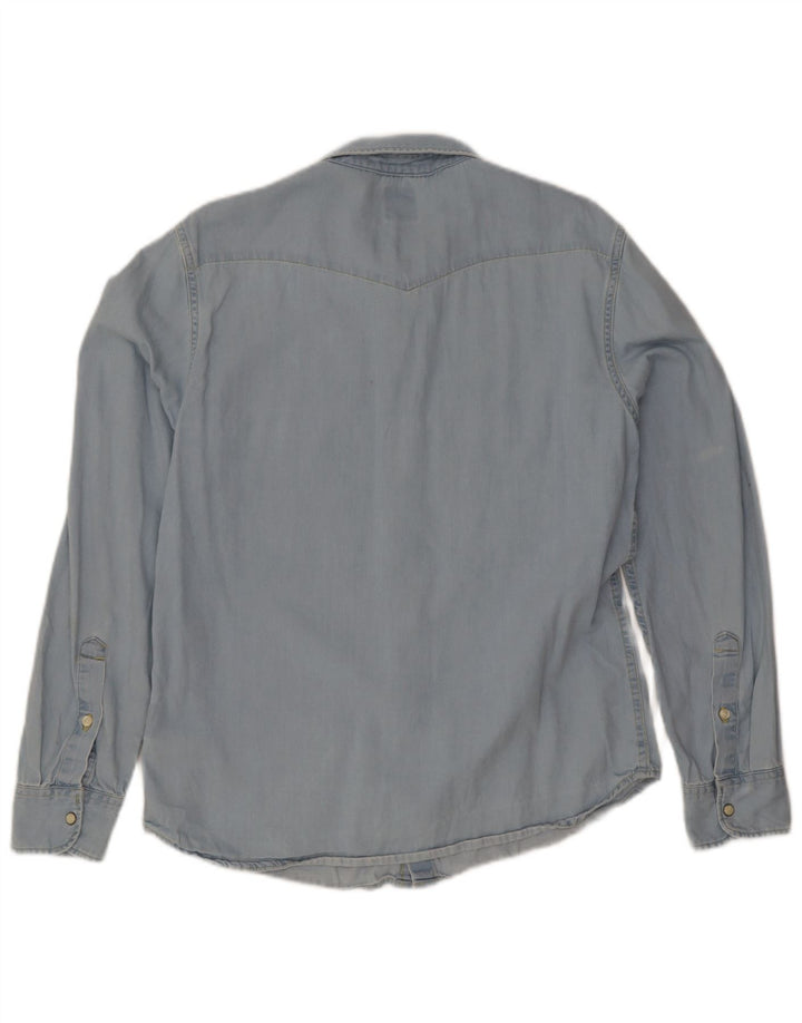 Lee Dame Slim Fit Denim Skjorte Stor Blå Bomuld