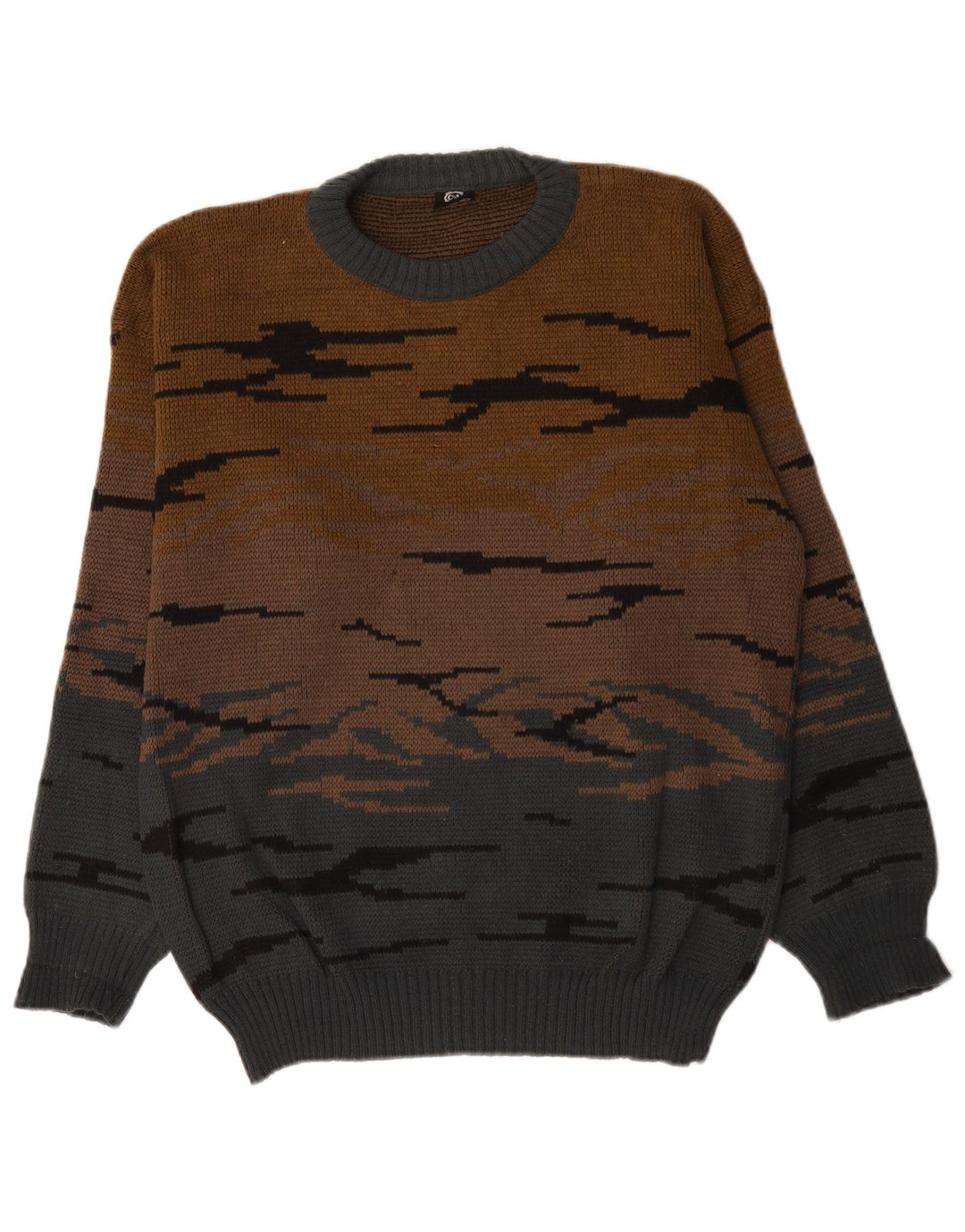C&A Herre sweater med rund hals EU 48/50 Medium Brown Colourblock