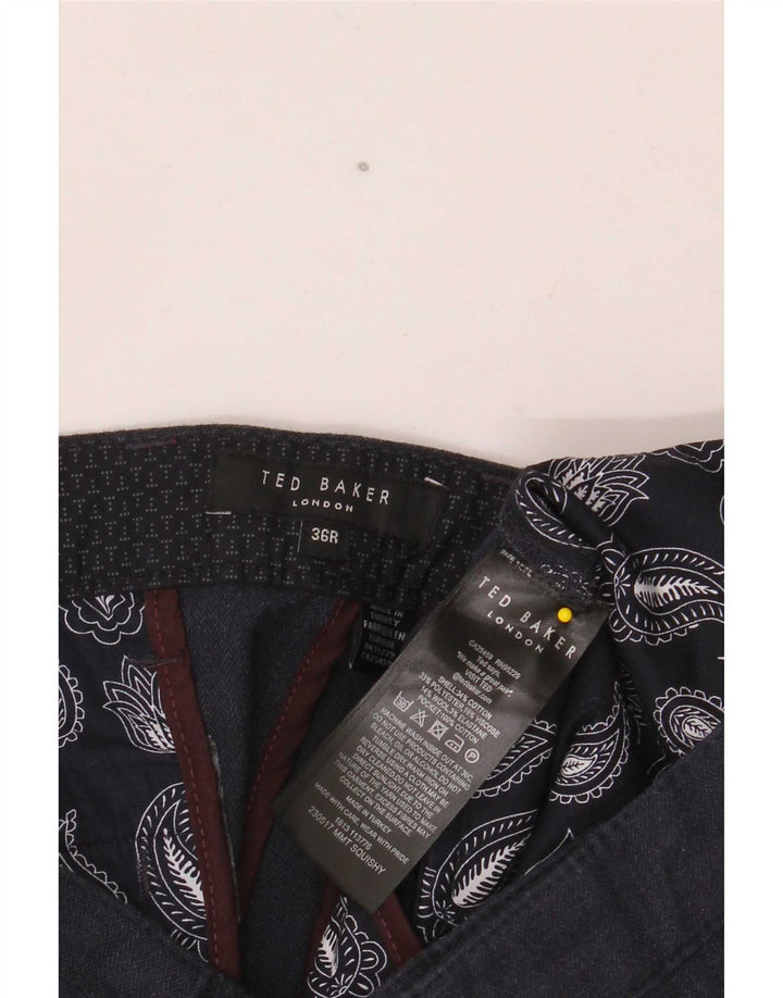 Ted Baker Herre Slim Suit Bukser W36 L30 Marineblå Bomuld
