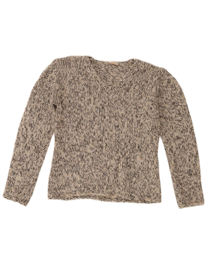 Brax Dame V-hals sweater EU 38 Medium Grey Flecked Wool