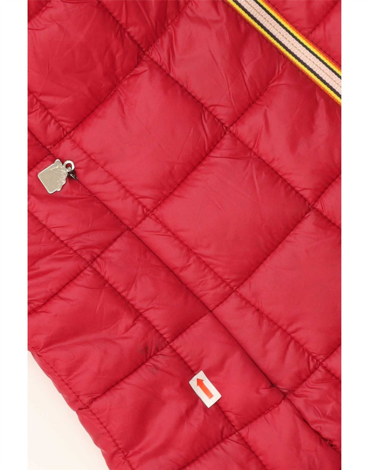 K-Way Dame Hætte Vendbar Polstret Jakke UK 14 Stor Sort Nylon