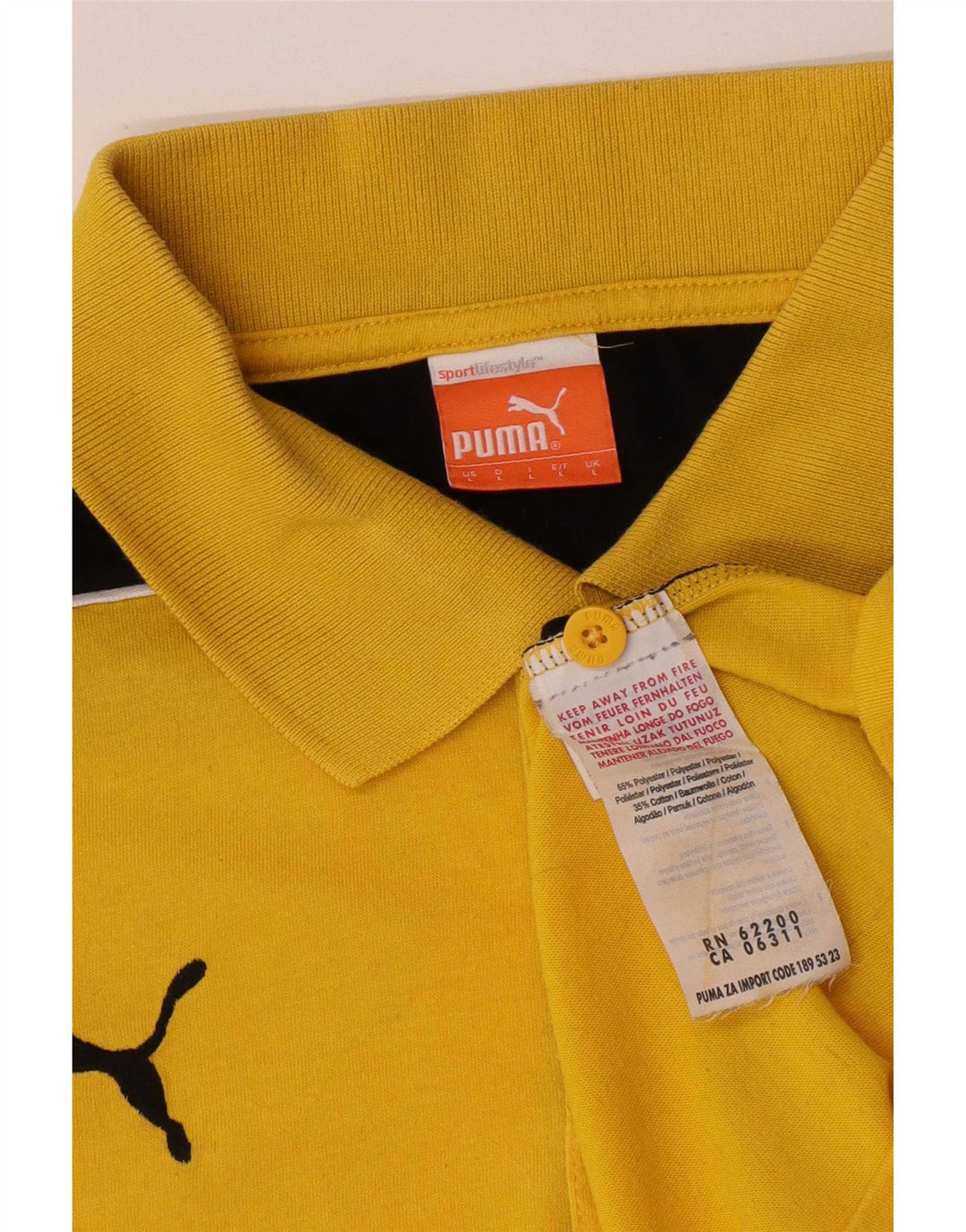 Puma Polo Shirt til mænd Stor Gul Colourblock Polyester