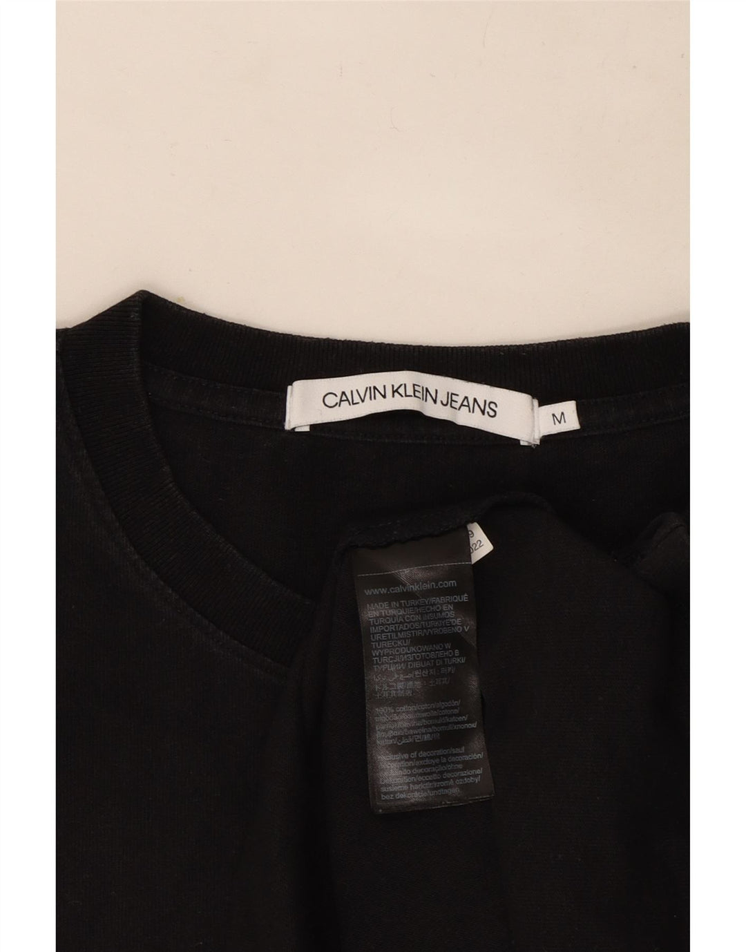 Calvin Klein Jeans Herre T-shirt Top Medium Sort Bomuld