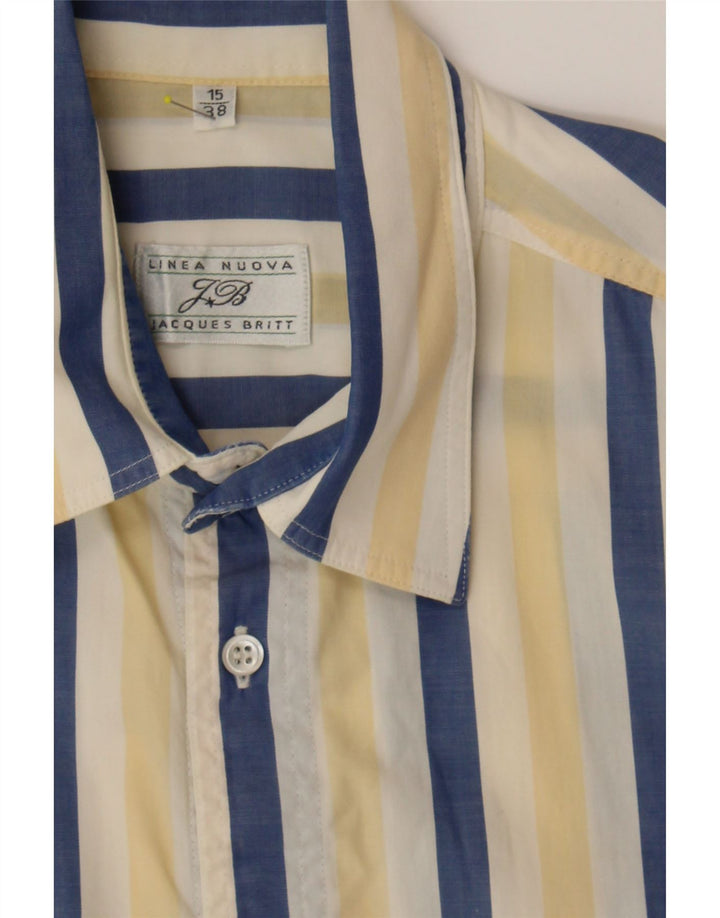 JACQUE BRITT Mens Shirt Size 38 15 Medium Yellow Striped Classic Vintage Jacque Britt and Second-Hand Jacque Britt from Messina Hembry 
