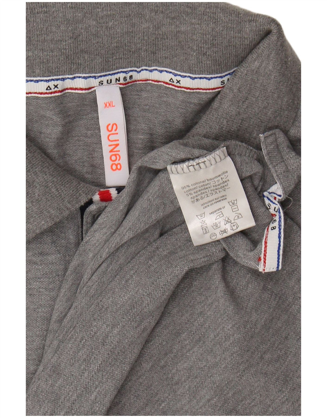 SUN68 Mens Polo Shirt 2XL Grey Cotton