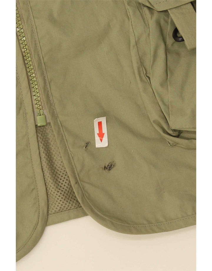 Vintage Herre Utility Gilet IT 58 4XL Khaki Cotton