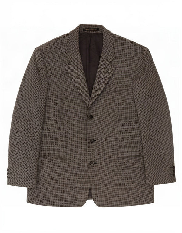 Marks & Spencer Herre 3-knaps blazerjakke UK 44 XL Grå Gingham New Wool