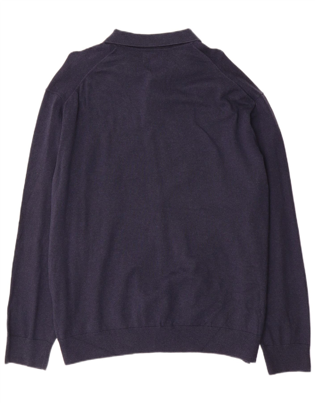 Marks & Spencer Herre Polo Neck Jumper Sweater 2XL Navy Blue Bomuld
