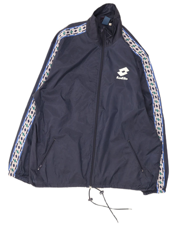 Lotto Regnjakke til mænd UK 38 Medium Navy Blue Colourblock Nylon