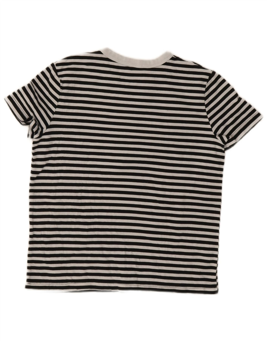 Zara Womens Crop T-Shirt Top UK 12 Mellem marineblå stribet