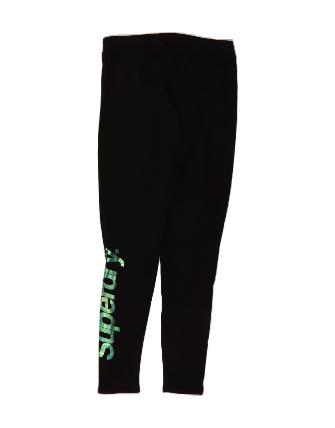 SUPERDRY Womens Graphic Leggings UK 10 Small  Black Cotton Vintage Superdry and Second-Hand Superdry from Messina Hembry 