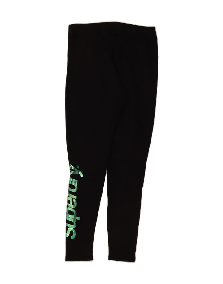 SUPERDRY Womens Graphic Leggings UK 10 Small  Black Cotton Vintage Superdry and Second-Hand Superdry from Messina Hembry 
