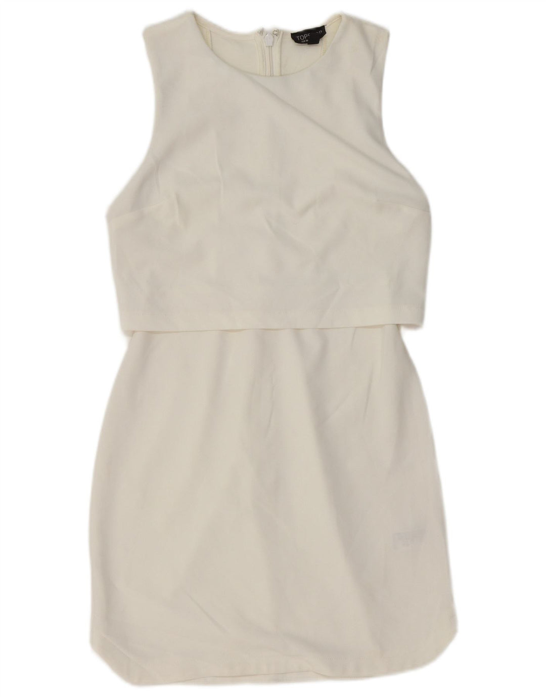 Topshop Dame Sleeveless Sheath Dress UK 10 Small White Polyester