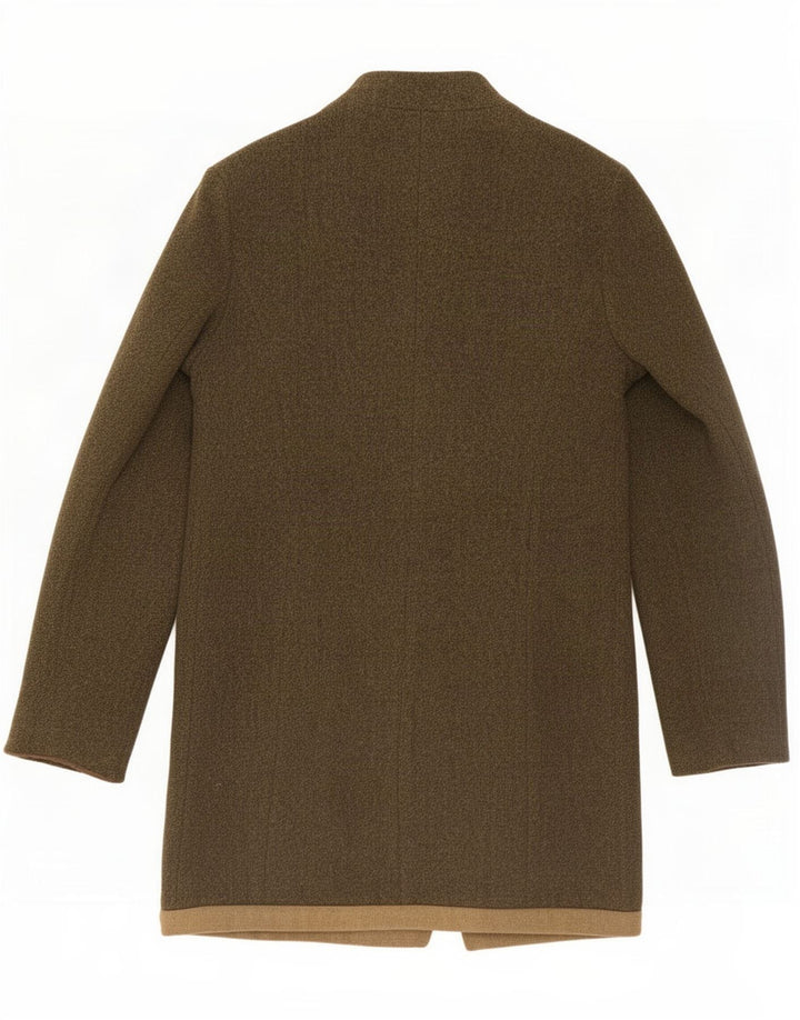 Anna Sousa Dame Overfrakke med lynlås UK 10 Small Khaki Wool