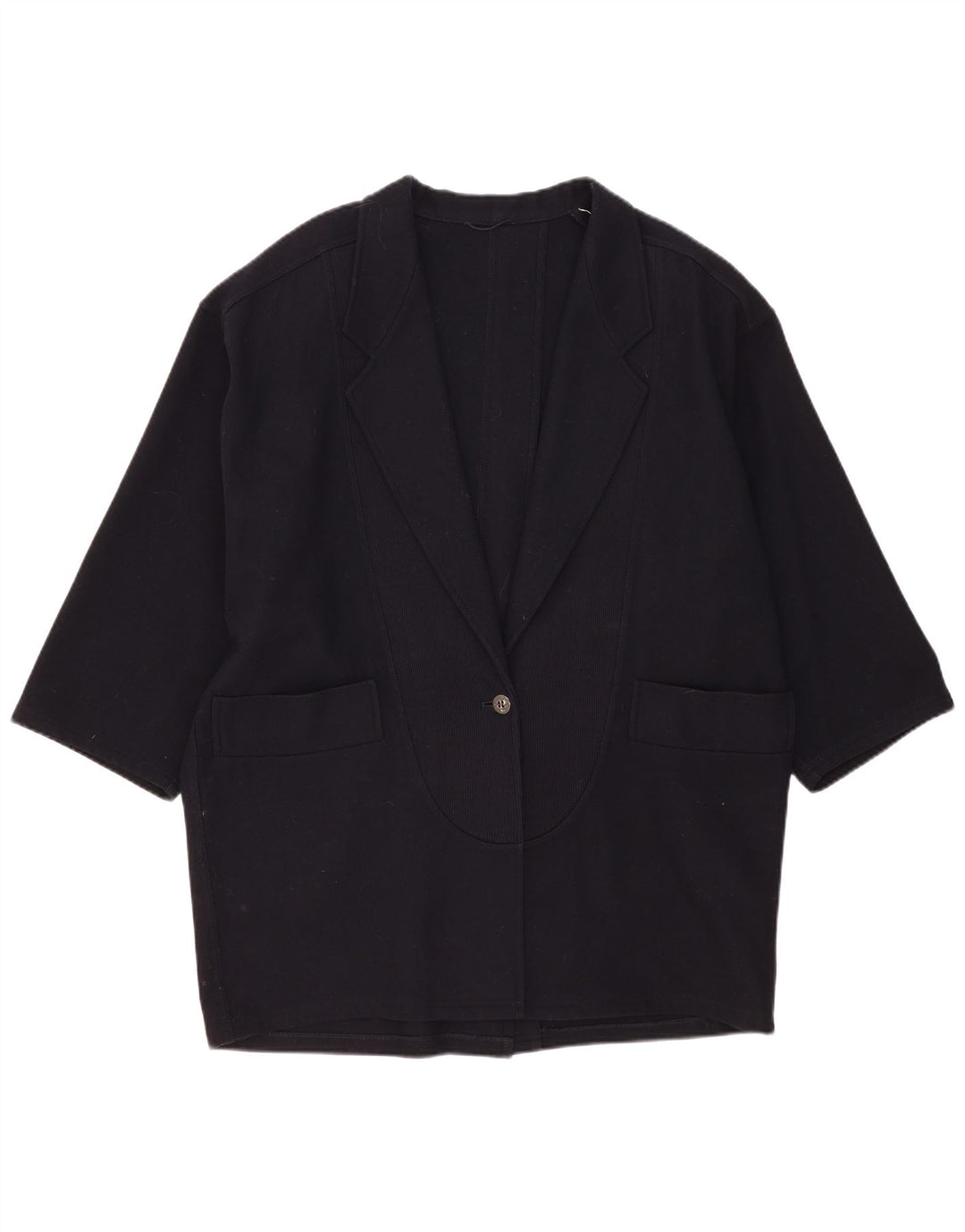 Vintage Dame Longline 1 Knap Blazer Jacket UK 22 3XL Navy Blue