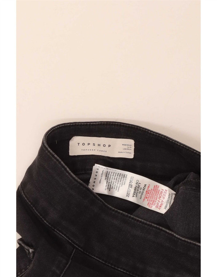 Topshop Dame Flared Jeans W26 L32 Sort Bomuld