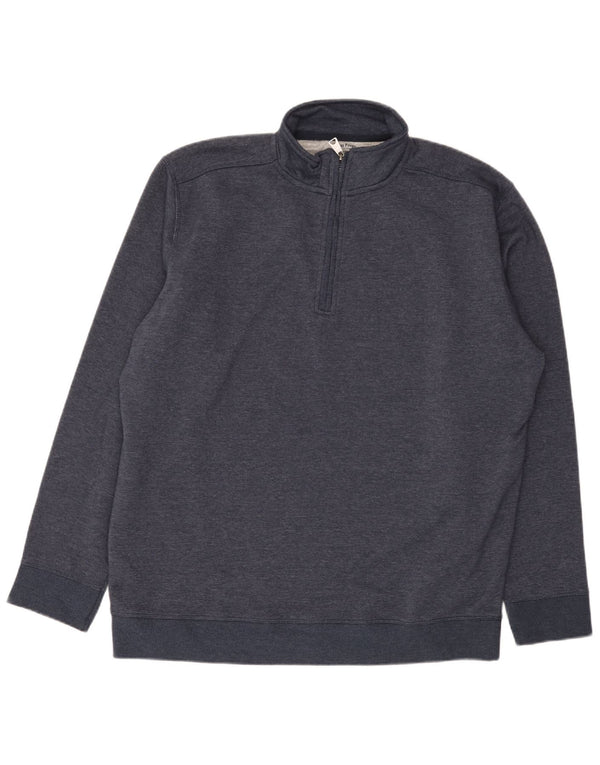 James Pringle Herre Zip Neck Sweatshirt Jumper 2XL Navy Blue Bomuld