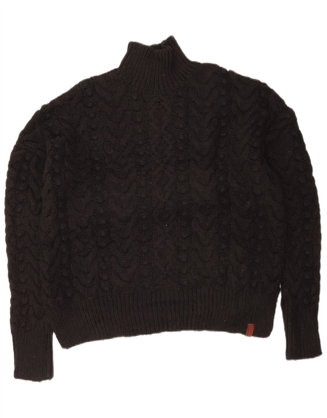 Superdry Dame Oversized Turtle Neck Sweater UK 10 Small Black