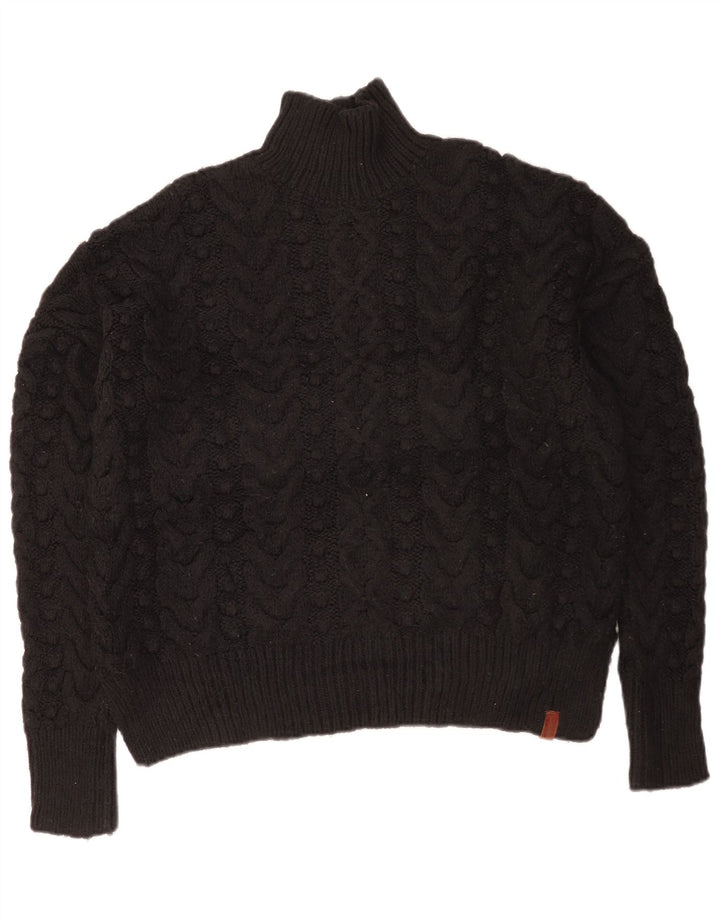 Superdry Dame Oversized Turtle Neck Sweater UK 10 Small Black