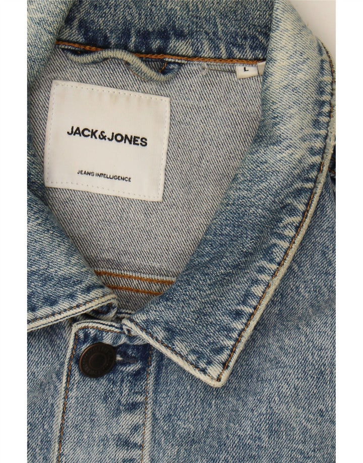 JACK & JONES Mens Denim Jacket UK 40 Large Blue Cotton Vintage Jack & Jones and Second-Hand Jack & Jones from Messina Hembry 