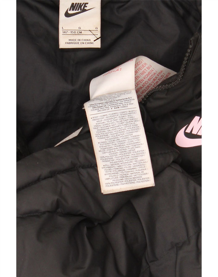 NIKE Polstret hættejakke til drenge 12-13 år Stor sort polyester