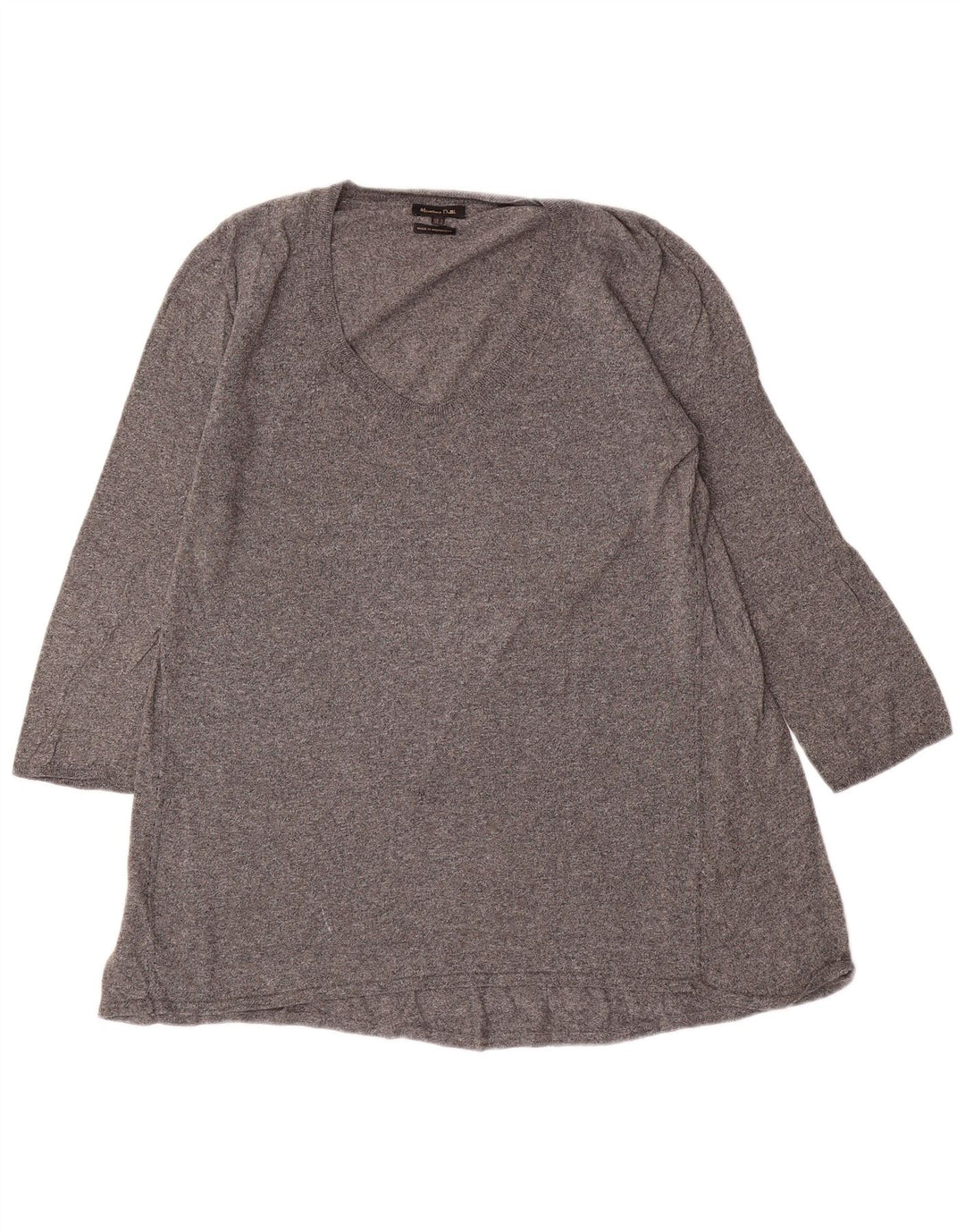 Massimo Dutti Dame 3/4 ærmet Tunika Top UK 14 Stor Grå Flecked