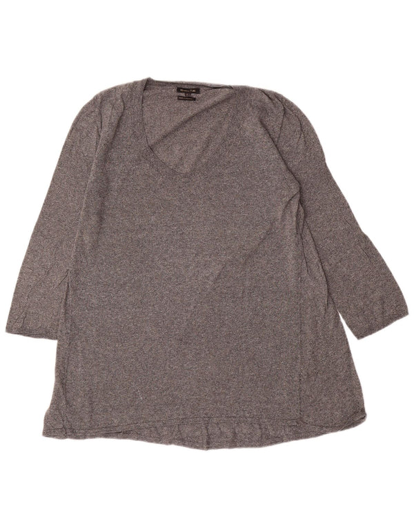 Massimo Dutti Dame 3/4 ærmet Tunika Top UK 14 Stor Grå Flecked