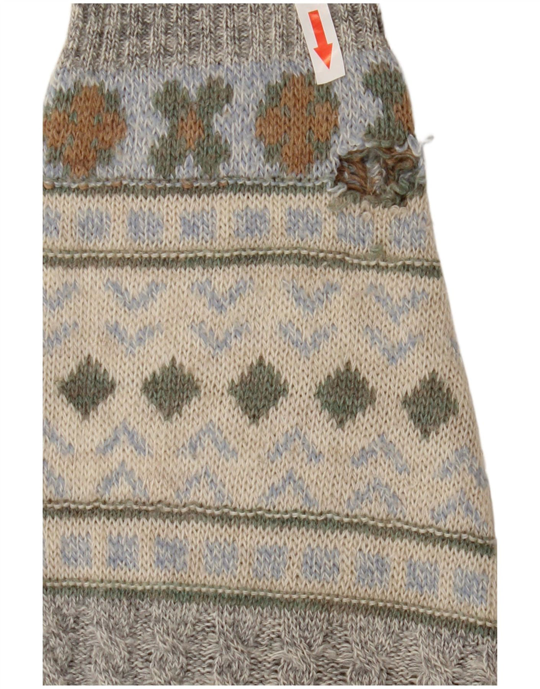 Vintage mænd med rund hals sweater mellemgrå geometrisk