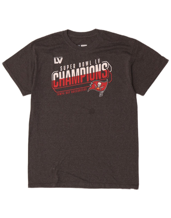 NFL Mens Tampa Bay Buccaneers Graphic T-Shirt Top Medium Grey Cotton