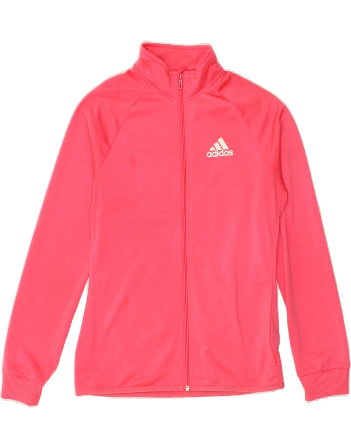 ADIDAS Girls Tracksuit Top Jacket 14-15 Years Pink Polyester Vintage Adidas and Second-Hand Adidas from Messina Hembry 