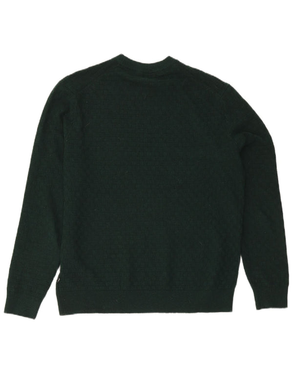Ted Baker Herre Crew Neck Jumper Sweater Størrelse 3 Medium Green Polyester