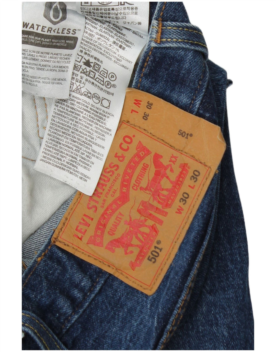 Levi's Herre 501 Straight Jeans W30 L25 Blå Bomuld
