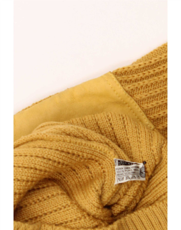 Lube Herre Button Neck Sweater IT 50 Medium Gul Colourblock Uld