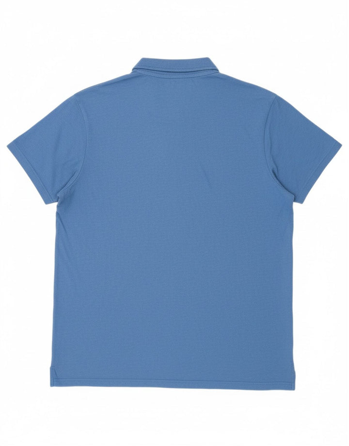 WEIRD FISH Mens Polo Shirt XL Blue Cotton