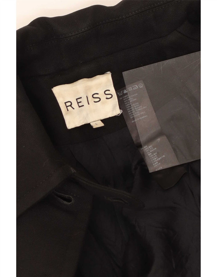 Reiss Dame 5 Button Blazer Jacket UK 8 Small Black Polyester