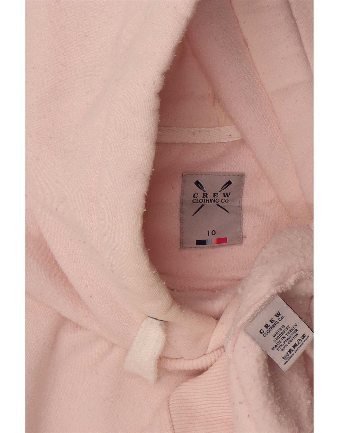 Crew Clothing Dame Oversized Hoodie Jumper UK 10 Small Pink Polyester