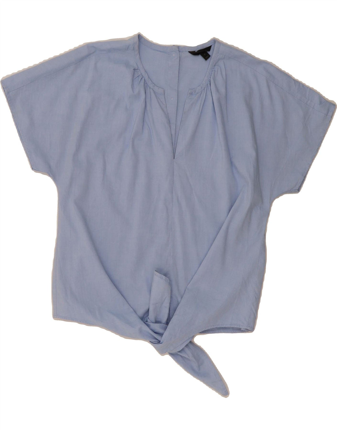 J. CREW Womens Front Tie Blouse Top UK 14 Medium Blue Cotton Vintage J. Crew and Second-Hand J. Crew from Messina Hembry 