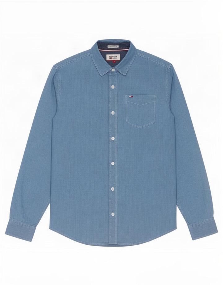 Tommy Hilfiger Herreskjorte lille blå bomuld