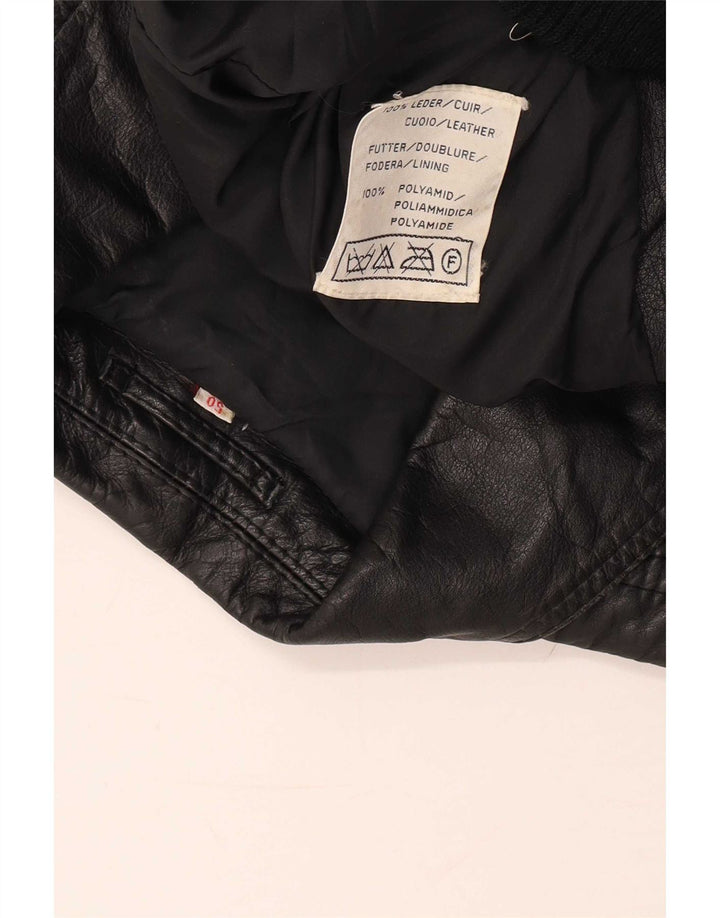 Vintage Herre Læder Bomber Jacket UK 36 Small Black
