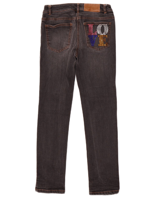 MOSCHINO Piger Slim Jeans 11-12 År W26 L26 Grå