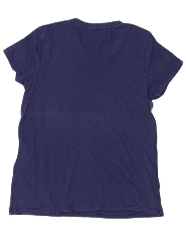 LEVI'S T-shirt top til kvinder UK 12 Mellem marineblå bomuld