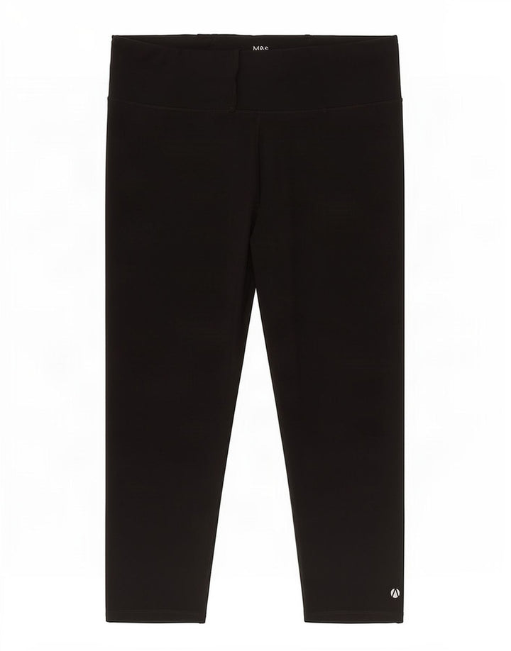 Marks & Spencer Dame Capri Leggings UK 20 2XL Sort Polyester