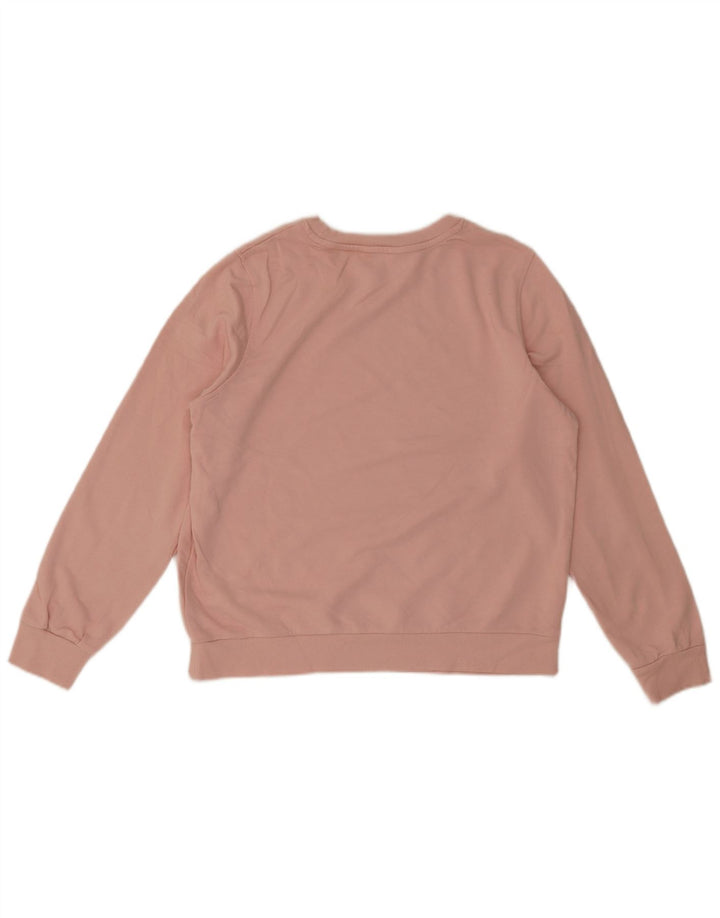 Marks & Spencer Dame Sweatshirt Jumper UK 14 Large Pink Bomuld