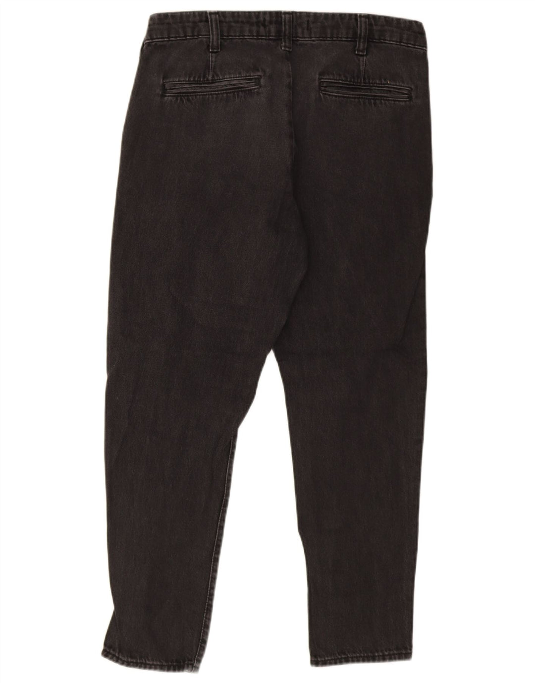 Zara Herre Cropped Slim Jeans EU 40 Medium W31 L27 Sort Bomuld